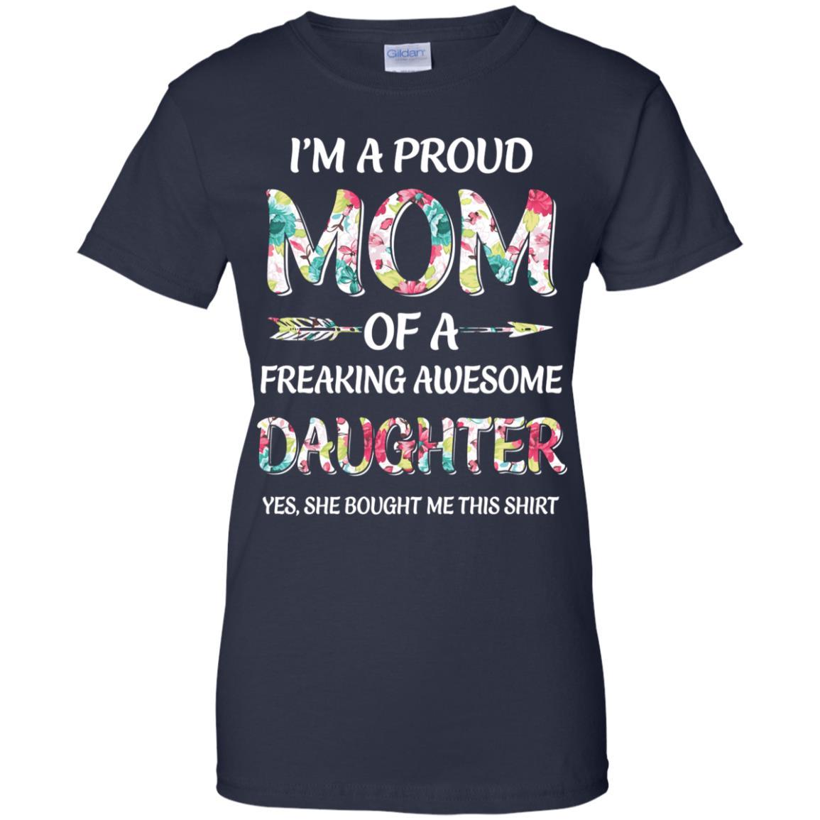 Proud Mom Mother's Day Gift From A Daughter To Mom-T-Shirt & Hoodie-Women's T-Shirt-Navy