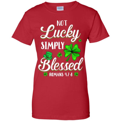 Not Lucky Simply Blessed Christian St Patricks Day-T-Shirt & Hoodie-Women's T-Shirt-Red