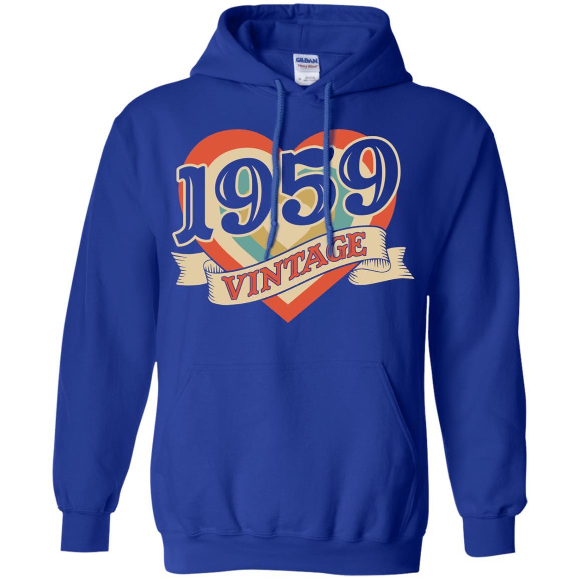 Vintage Retro Classic Heart Made In 1959 62th Birthday-T-Shirt & Tank Top-Pullover Hoodie-Royal