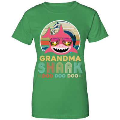 Retro Vintage Grandma Shark Doo Doo Doo-T-Shirt & Hoodie-Women's T-Shirt-Irish Green