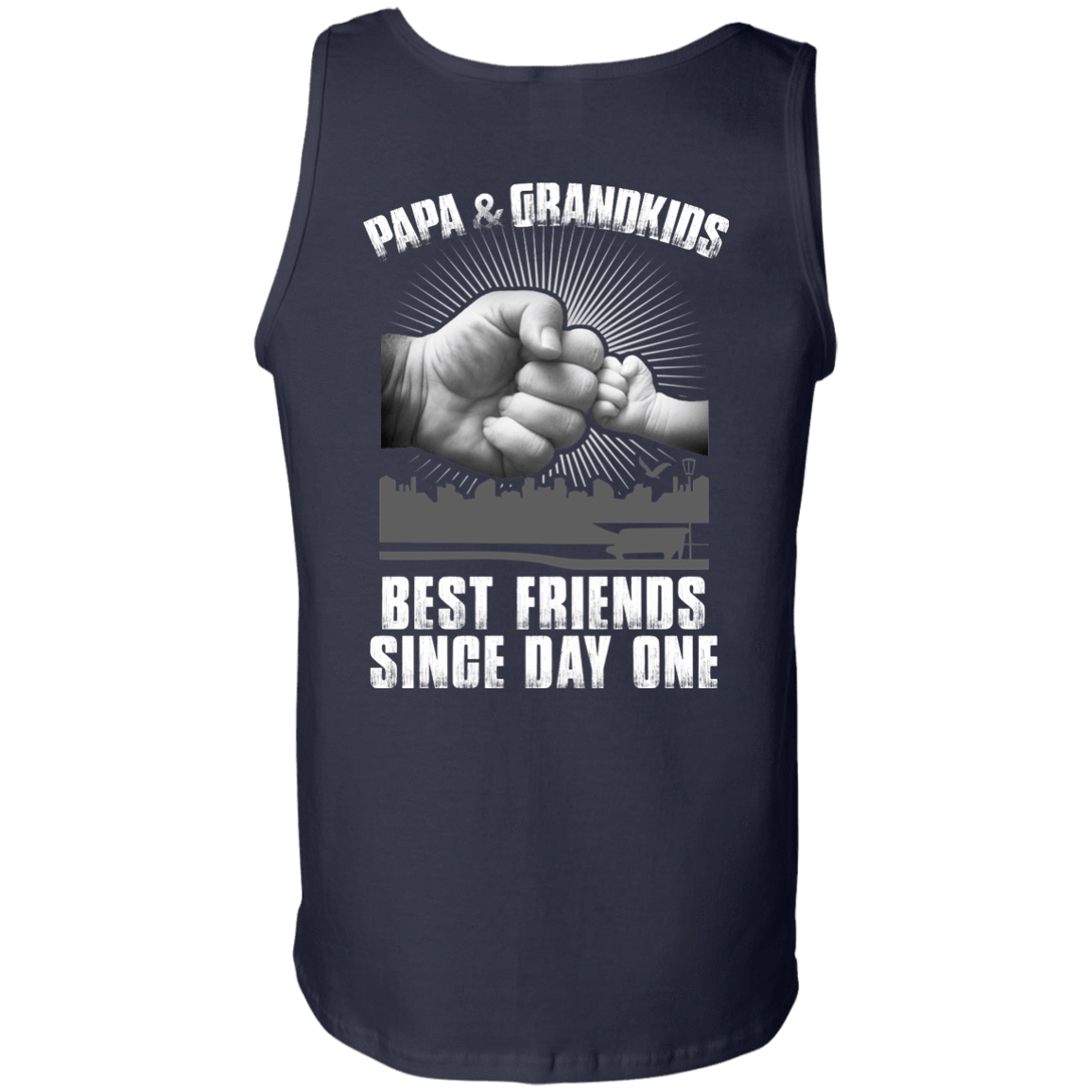 Papa And Grandkids Best Friends Single Day One-T-Shirt & Hoodie-Unisex Tank-Navy