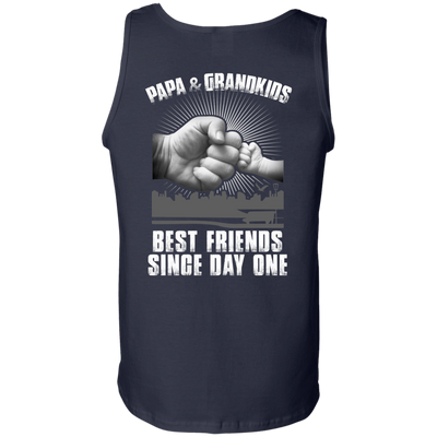 Papa And Grandkids Best Friends Single Day One-T-Shirt & Hoodie-Unisex Tank-Navy