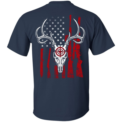 Deer Hunting American Flag-T-Shirt & Hoodie-Classic T-Shirt-Navy