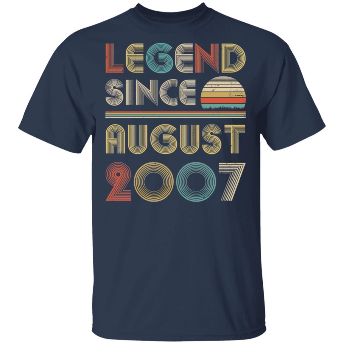 Legend Since August 2007 Vintage 14th Birthday Gifts-T-Shirt & Hoodie-Classic T-Shirt-Navy