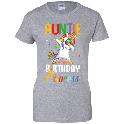 Auntie Of The Birthday Girl Dabbing Unicorn Party-T-Shirt & Hoodie-Women's T-Shirt-Sport Grey