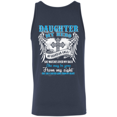My Daughter My Hero My Guardian Angel She Watches Over My Back-T-Shirt & Hoodie-Unisex Tank-Navy