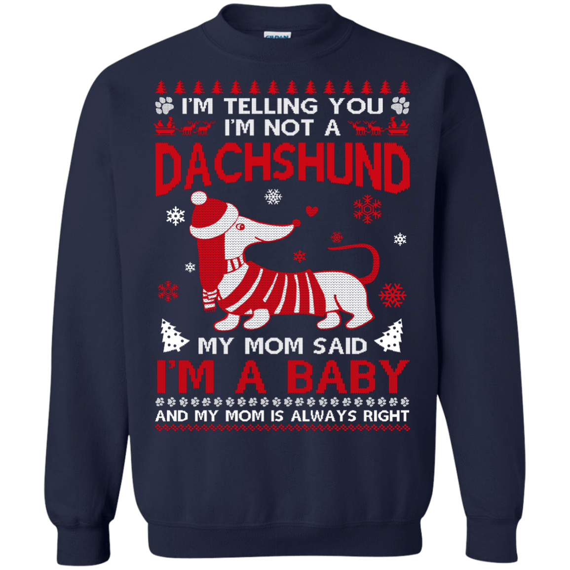 I'm Telling You I'm Not A Dachshund-T-Shirt & Hoodie-Crewneck Sweatshirt-Navy