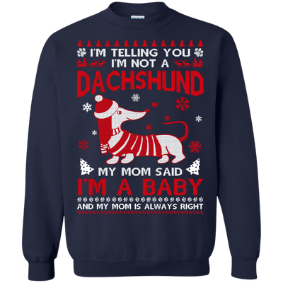 I'm Telling You I'm Not A Dachshund-T-Shirt & Hoodie-Crewneck Sweatshirt-Navy