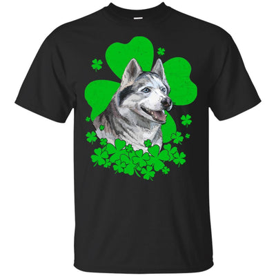 Siberian Husky St. Patrick's Day Clovers-T-Shirt & Hoodie-Classic T-Shirt-Black
