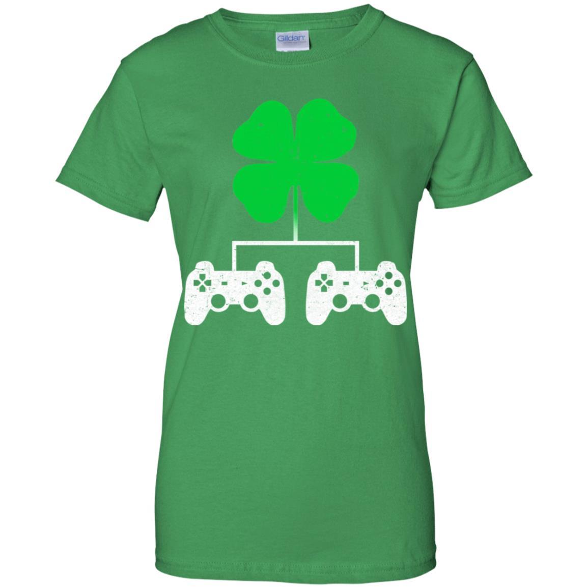 Video Game Clover Controller Gamer St Patrick's Day-T-Shirt & Hoodie-Women's T-Shirt-Irish Green