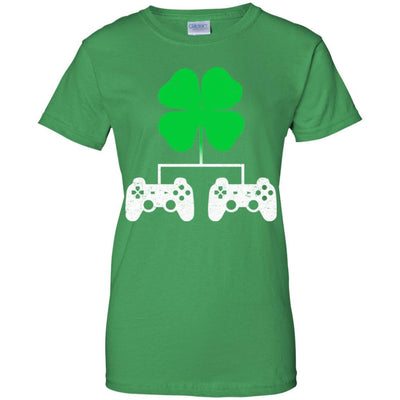 Video Game Clover Controller Gamer St Patrick's Day-T-Shirt & Hoodie-Women's T-Shirt-Irish Green