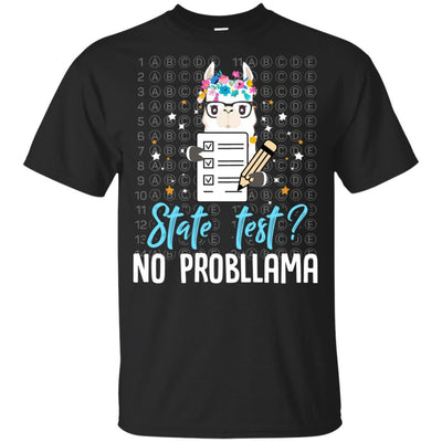 Llama Funny Motivational State Test Day For Students Youth-Youth Shirt-Youth T-Shirt-Black