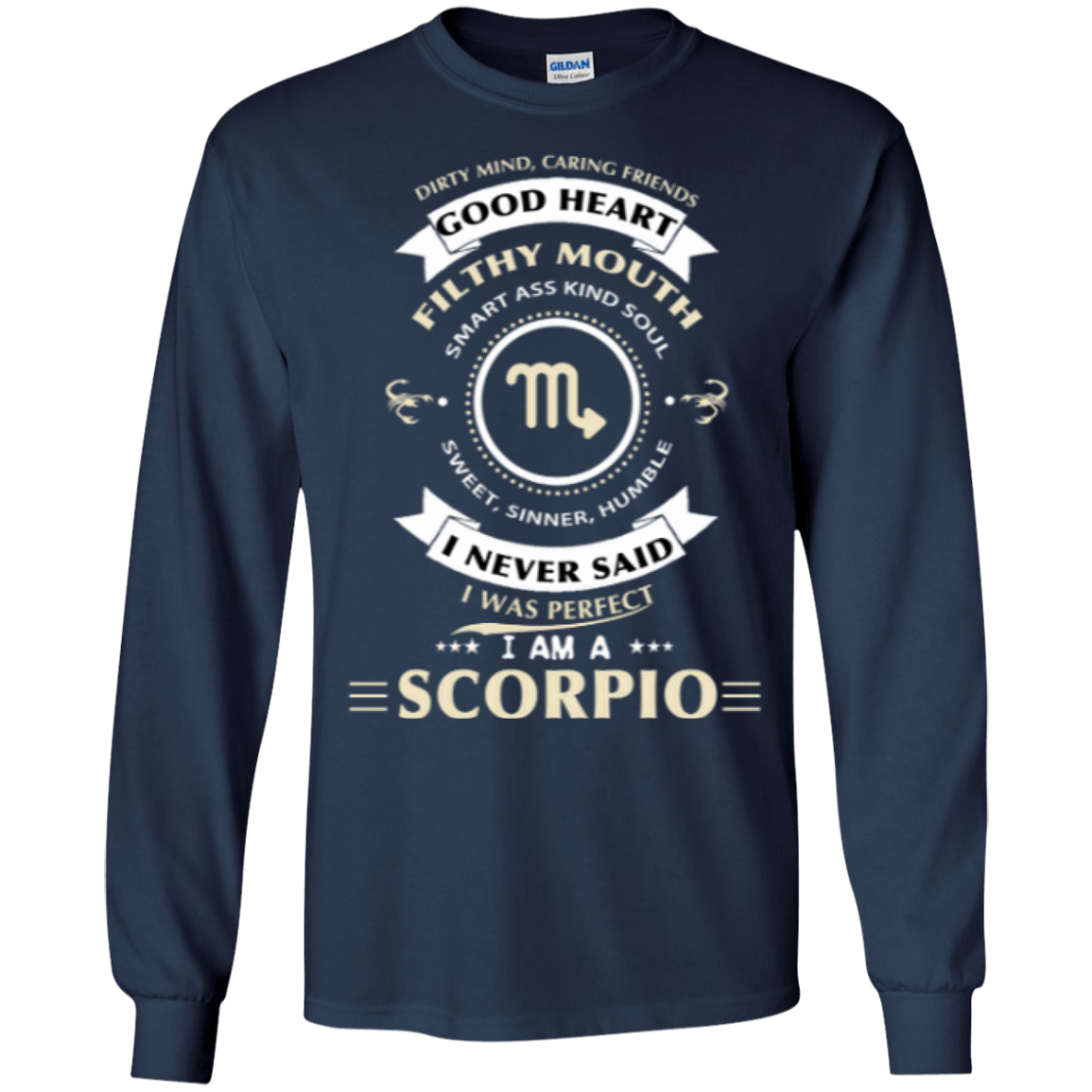 I'm A Scorpio-T-Shirt & Hoodie-Long Sleeve T-Shirt-Navy