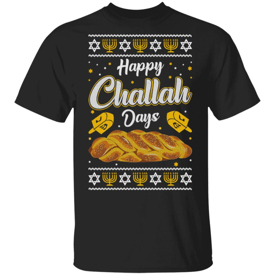 Happy Challah Days Sweatshirt Hanukkah Gift Chanukah Gifts-T-Shirt & Sweatshirt-Classic T-Shirt-Black