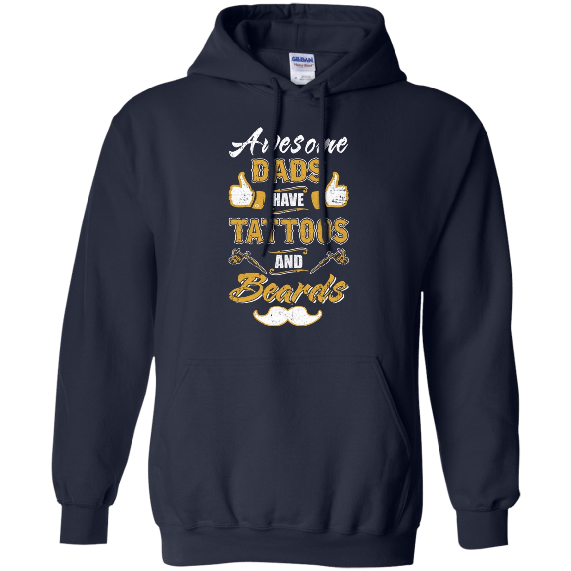 Awesome Dads Have Tattoos And Beards-T-Shirt & Hoodie-