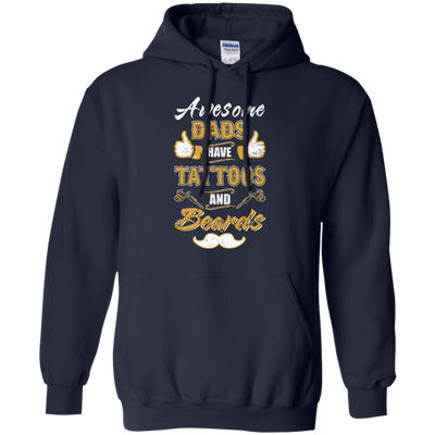 Awesome Dads Have Tattoos And Beards-T-Shirt & Hoodie-