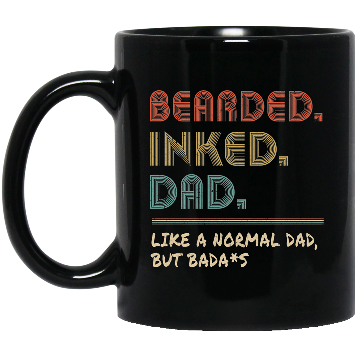 Bearded Inked Dad Funny For Daddy Papa Vintage Mug