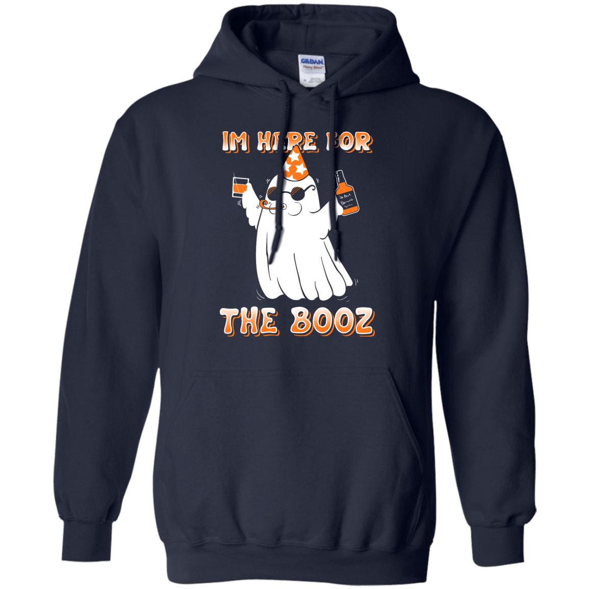 I'm Here For The Booz Halloween-T-Shirt & Hoodie-Pullover Hoodie-Navy