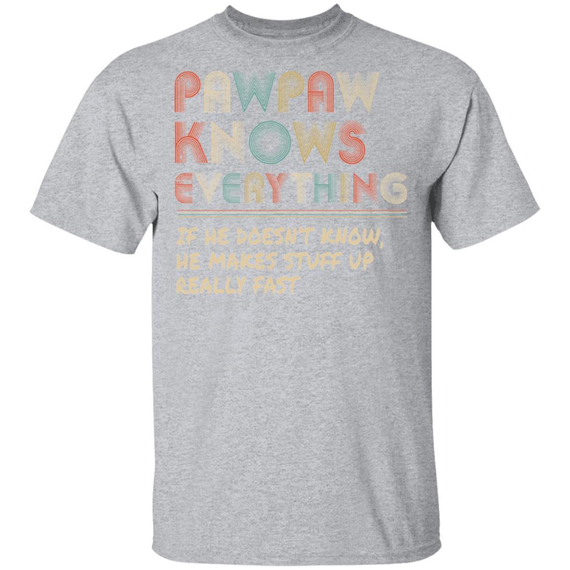 PawPaw Know Everything Vintage PawPaw Father's Day Gift-T-Shirt & Hoodie-Classic T-Shirt-Sport Grey