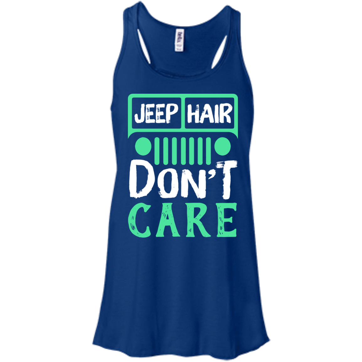 Jeep Hair Don't Care-T-Shirt & Hoodie-Women's Flowy Racerback Tank-True Royal