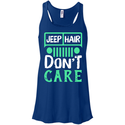 Jeep Hair Don't Care-T-Shirt & Hoodie-Women's Flowy Racerback Tank-True Royal