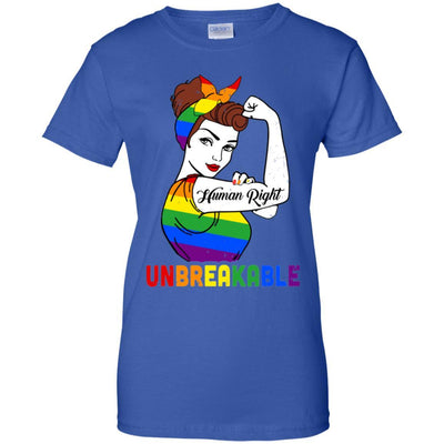 Lady Human Right Unbreakable Rainbow LGBT Pride Month-T-Shirt & Hoodie-Women's T-Shirt-Royal