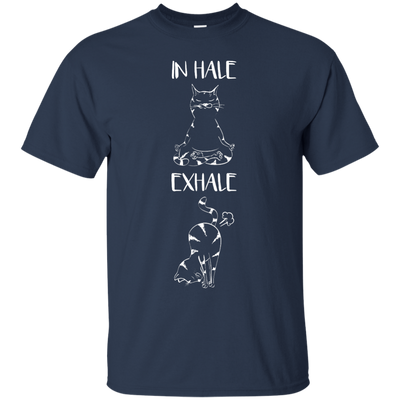 Yoga Cat Inhale Exhale-T-Shirt & Hoodie-Classic T-Shirt-Navy