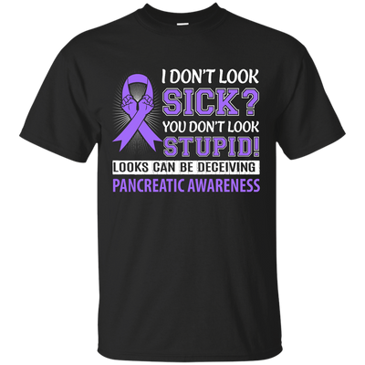 I Don't Look Sick Pancreatic Awareness-T-Shirt & Hoodie-Classic T-Shirt-Black