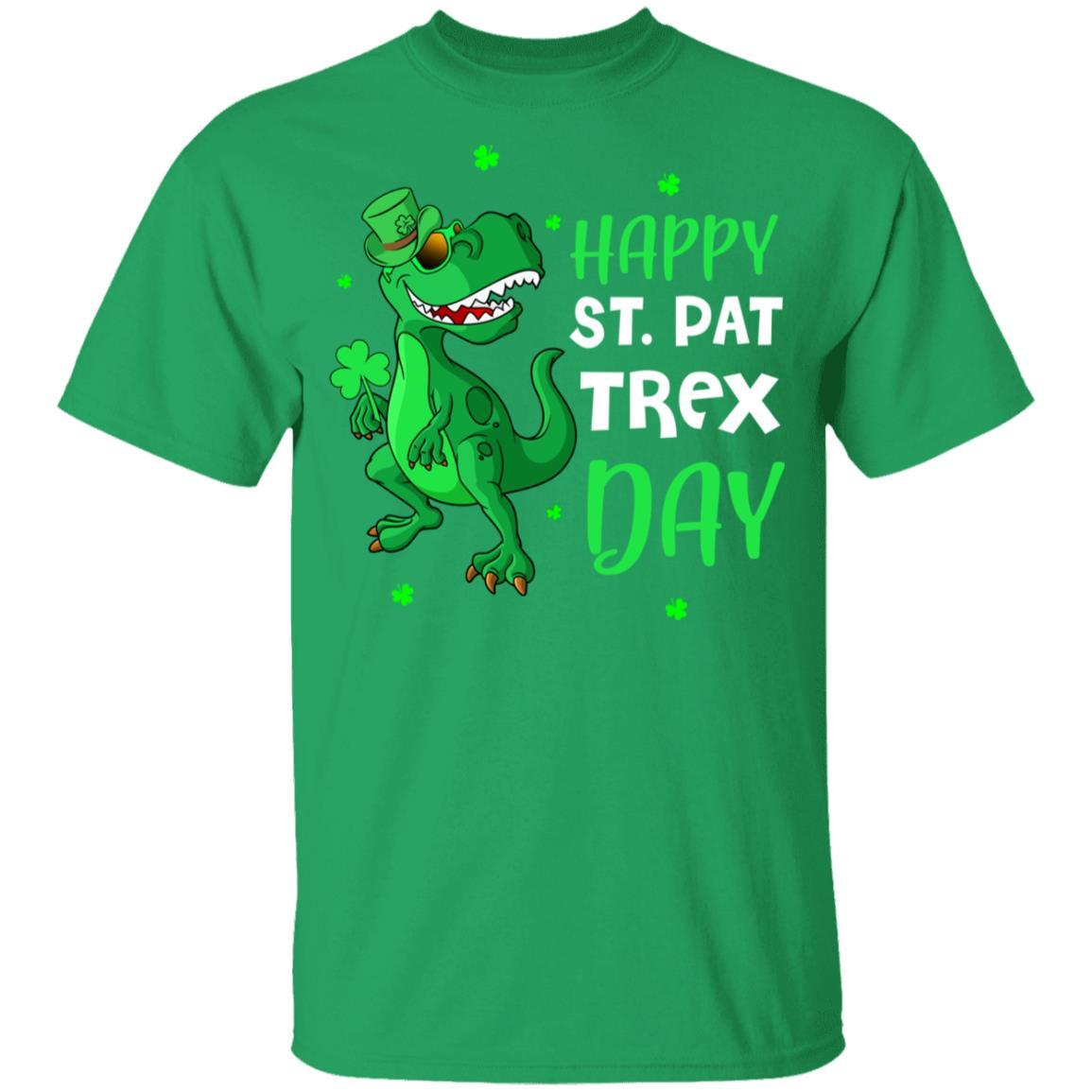 Happy St. Pat Trex Day Dinosaur St. Patrick's Day Youth-Youth Shirt-Youth T-Shirt-Irish Green