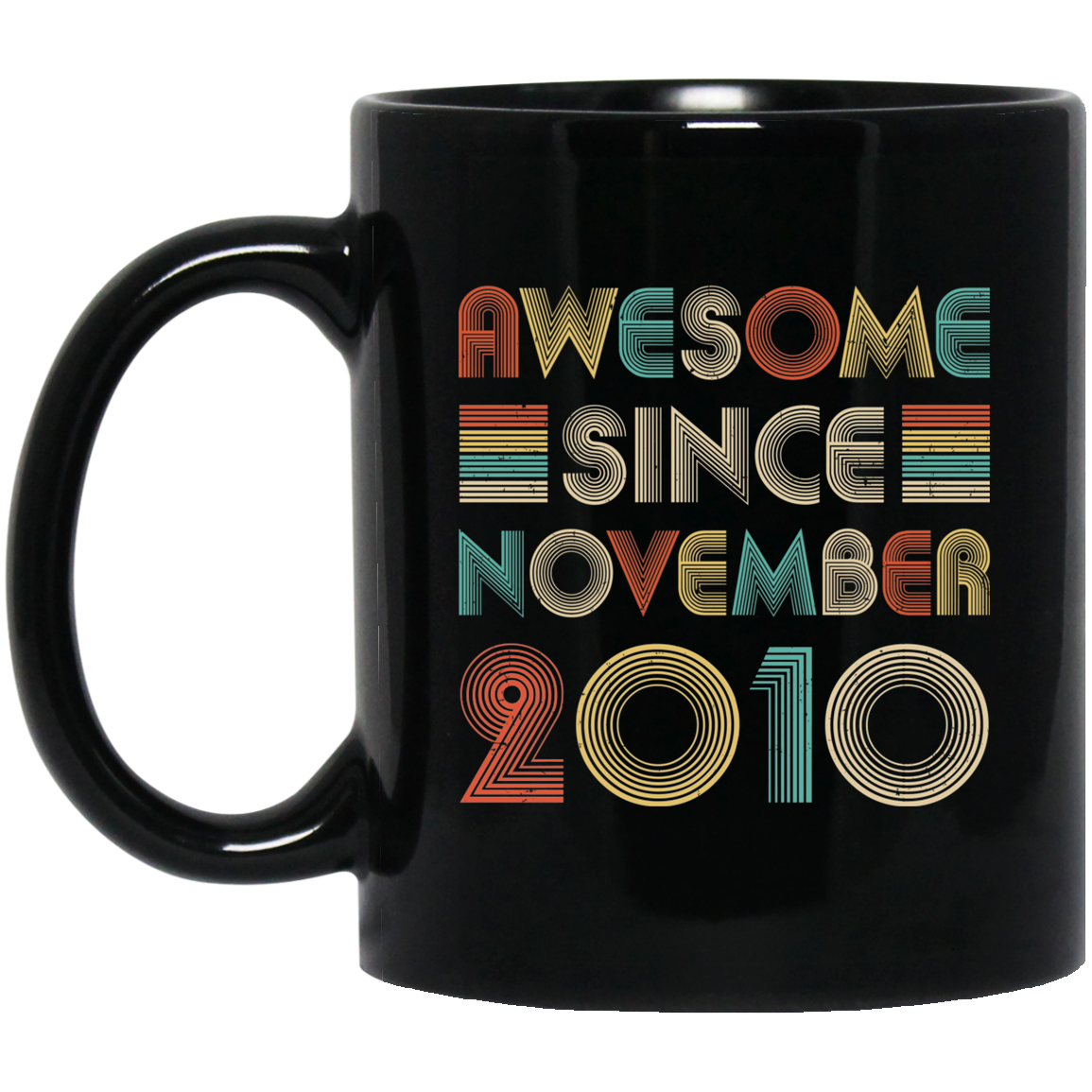 Awesome Since November 2010 Vintage 11th Birthday Gifts Youth Mug-Coffee Mug-BM11OZ 11 oz. Black Mug-Black