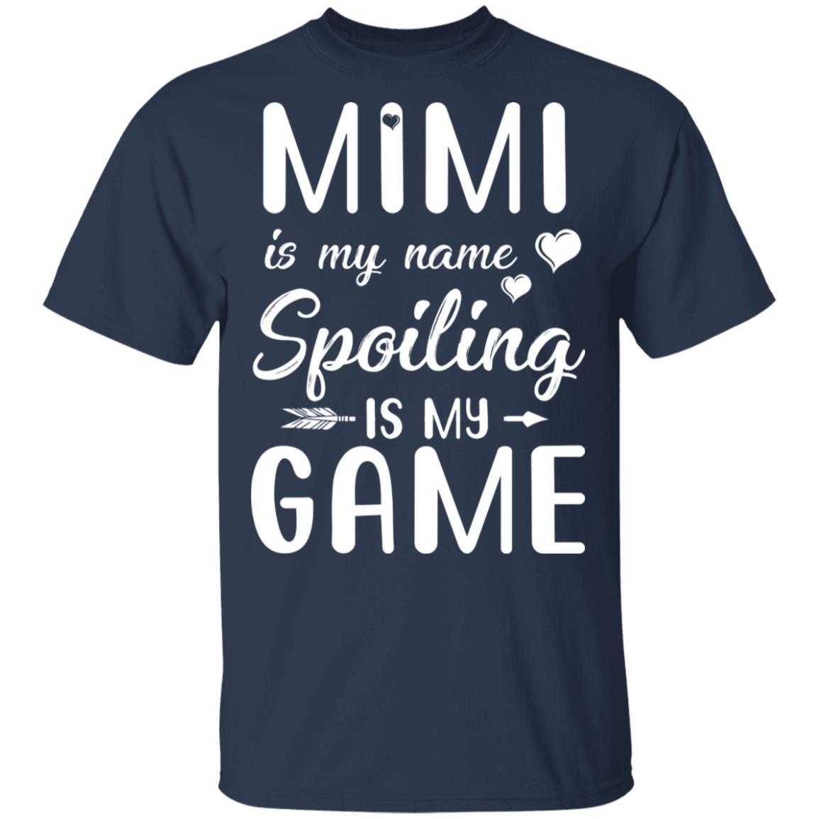 Mimi Is My Name Spoiling Is My Game Funny Mothers Day-T-Shirt & Tank Top-Classic T-Shirt-Navy