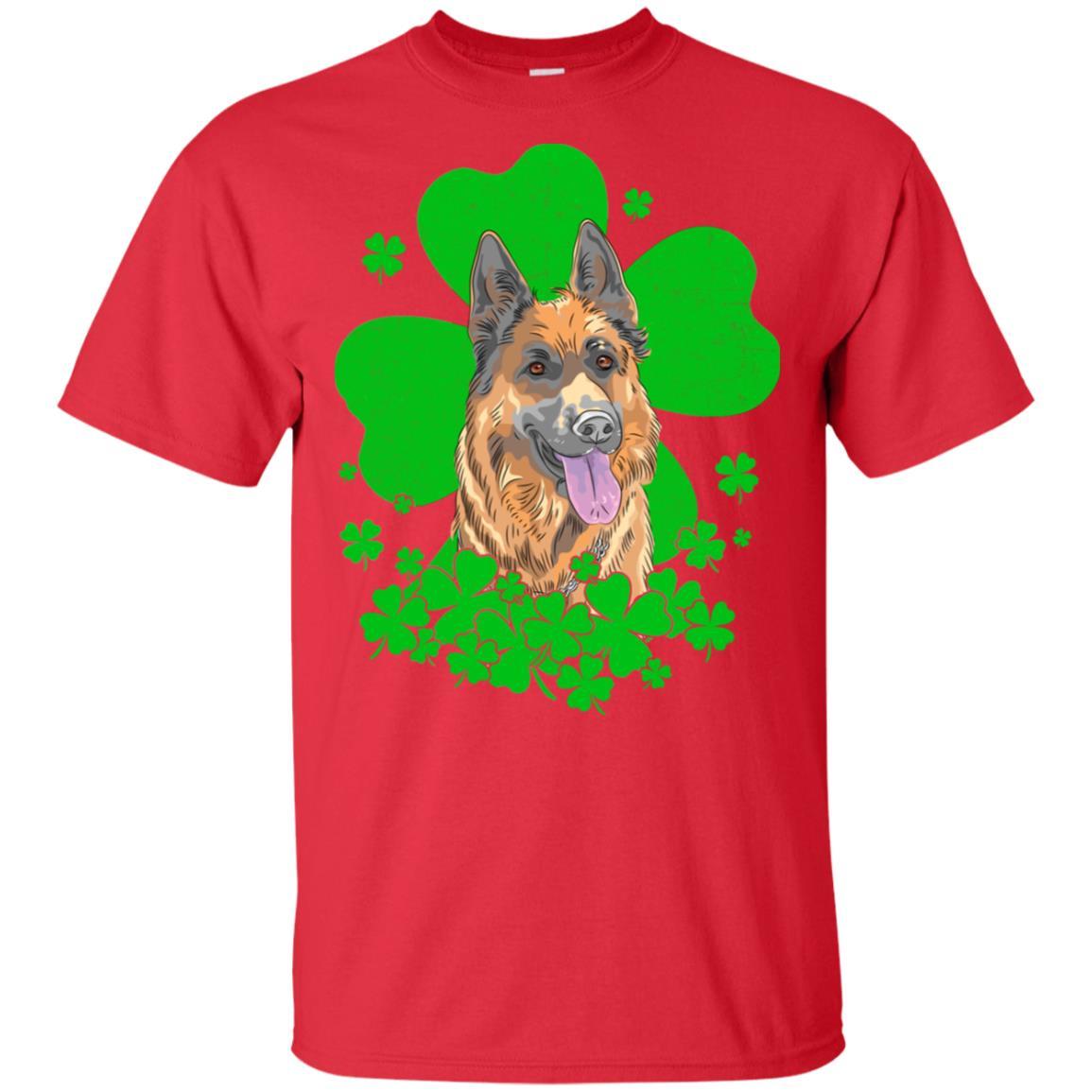 German Shepherd St. Patrick's Day Clovers-T-Shirt & Hoodie-Classic T-Shirt-Red