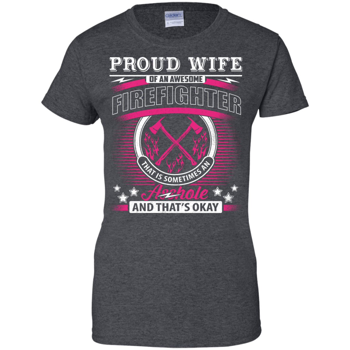 Proud Wife Of An Awesome Firefighter-T-Shirt & Hoodie-Women's T-Shirt-Dark Heather