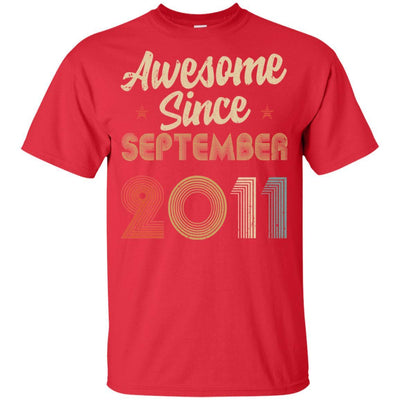 Awesome Since September 2011 Vintage 10th Birthday Gifts Youth-Youth Shirt-Youth T-Shirt-Red