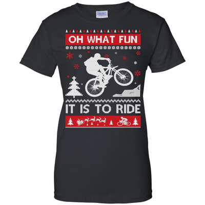 Bicycle Sweater Christmas Oh What Fun It Is To Ride-T-Shirt & Hoodie-Women's T-Shirt-Black