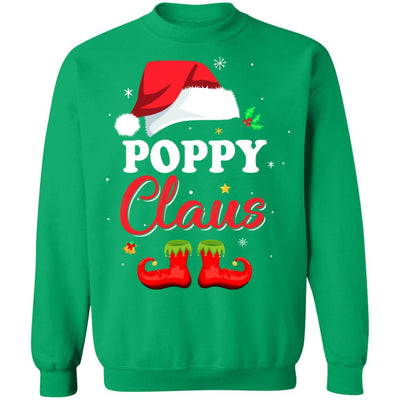 Santa Poppy Claus Matching Family Pajamas Christmas Gifts-T-Shirt & Sweatshirt-Crewneck Sweatshirt-Irish Green