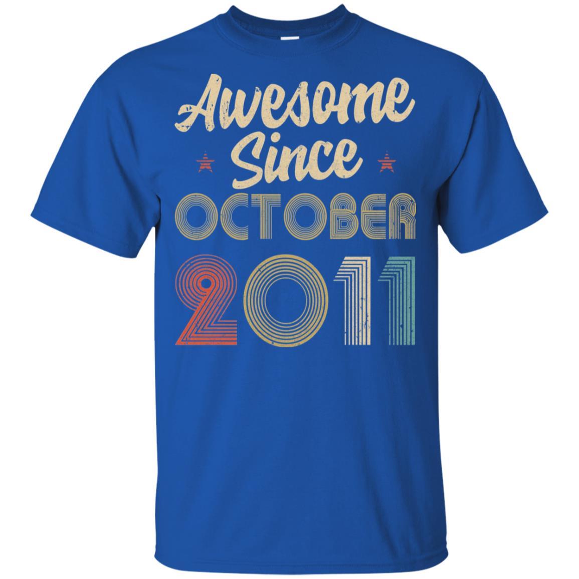 Awesome Since October 2011 Vintage 10th Birthday Gifts Youth-Youth Shirt-Youth T-Shirt-Royal