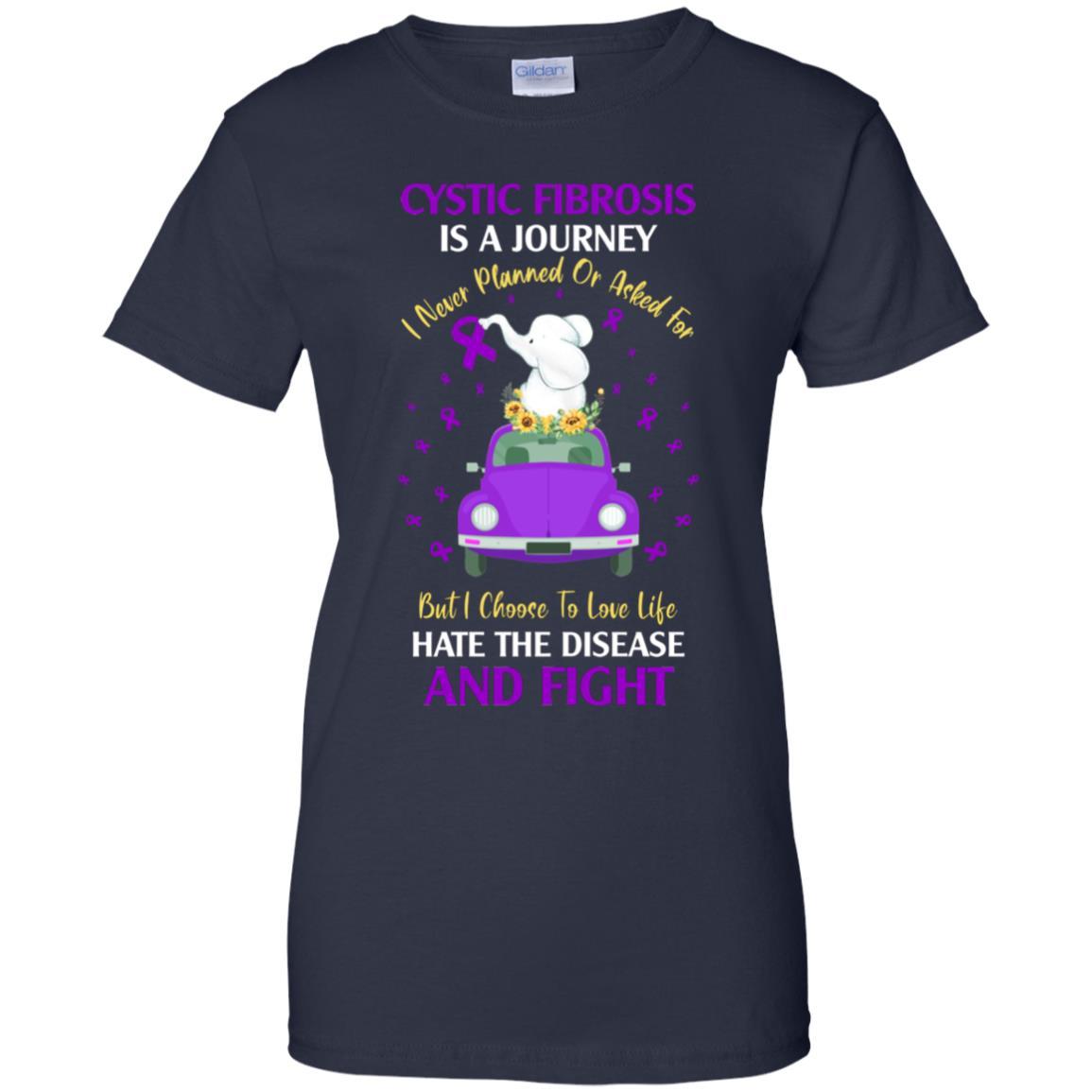 Cystic Fibrosis Awareness Is A Journey-T-Shirt & Hoodie-Women's T-Shirt-Navy