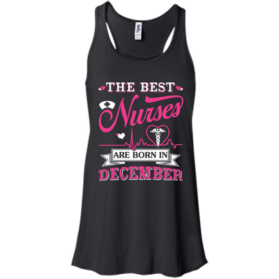 The Best Nurses Are Born In December-T-Shirt & Hoodie-Women's Flowy Racerback Tank-Black