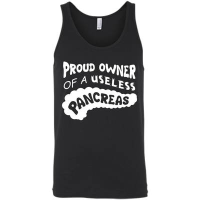 Proud Owner Of A Useless Pancreas Diabetes-T-Shirt & Hoodie-Unisex Tank-Black