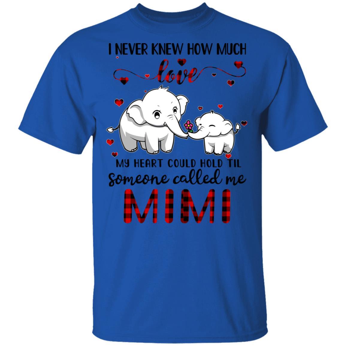 Someone Called Me Mimi Elephant Red Plaid Mother's Day-T-Shirt & Hoodie-Classic T-Shirt-Royal