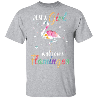 Just A Girl Who Loves Flamingos Cute Flamingo Lover-T-Shirt & Hoodie-Classic T-Shirt-Sport Grey
