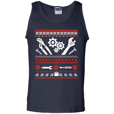 Mechanic Christmas Sweater-T-Shirt & Hoodie-Unisex Tank-Navy