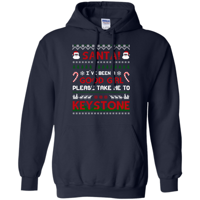 Santa I've Been A Good Girl Please Take Me To Keystone-T-Shirt & Hoodie-Pullover Hoodie-Navy