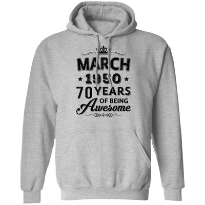 Vintage 1950 March 70Th Birthday Gift Being Awesome-T-Shirt & Tank Top-Pullover Hoodie-Sport Grey