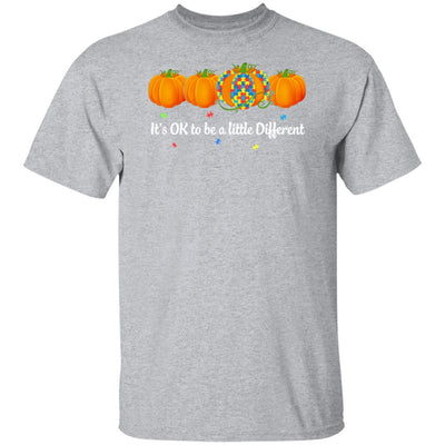 Halloween Autism Pumpkin It's OK To Be A Little Different-T-Shirt & Hoodie-Classic T-Shirt-Sport Grey