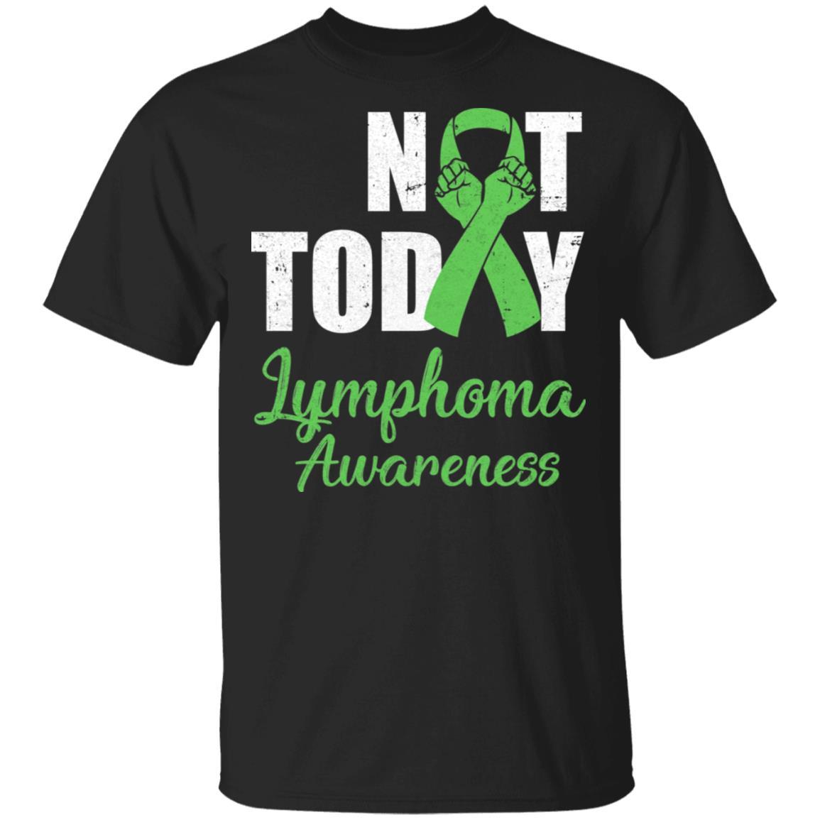 Support Lymphoma Awareness Purple Ribbon Not Today-T-Shirt & Hoodie-Classic T-Shirt-Black