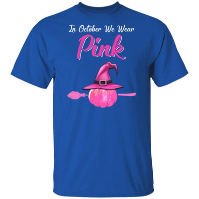 October Wear Pink Halloween Witch Pumpkin Breast Cancer-T-Shirt & Hoodie-Classic T-Shirt-Royal