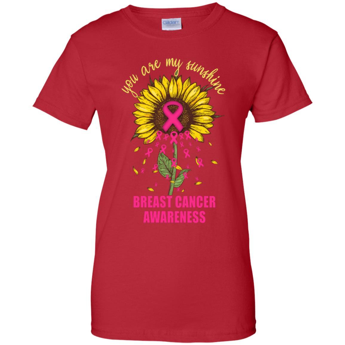 You Are My Sunshine Breast Cancer Awareness-T-Shirt & Hoodie-Women's T-Shirt-Red