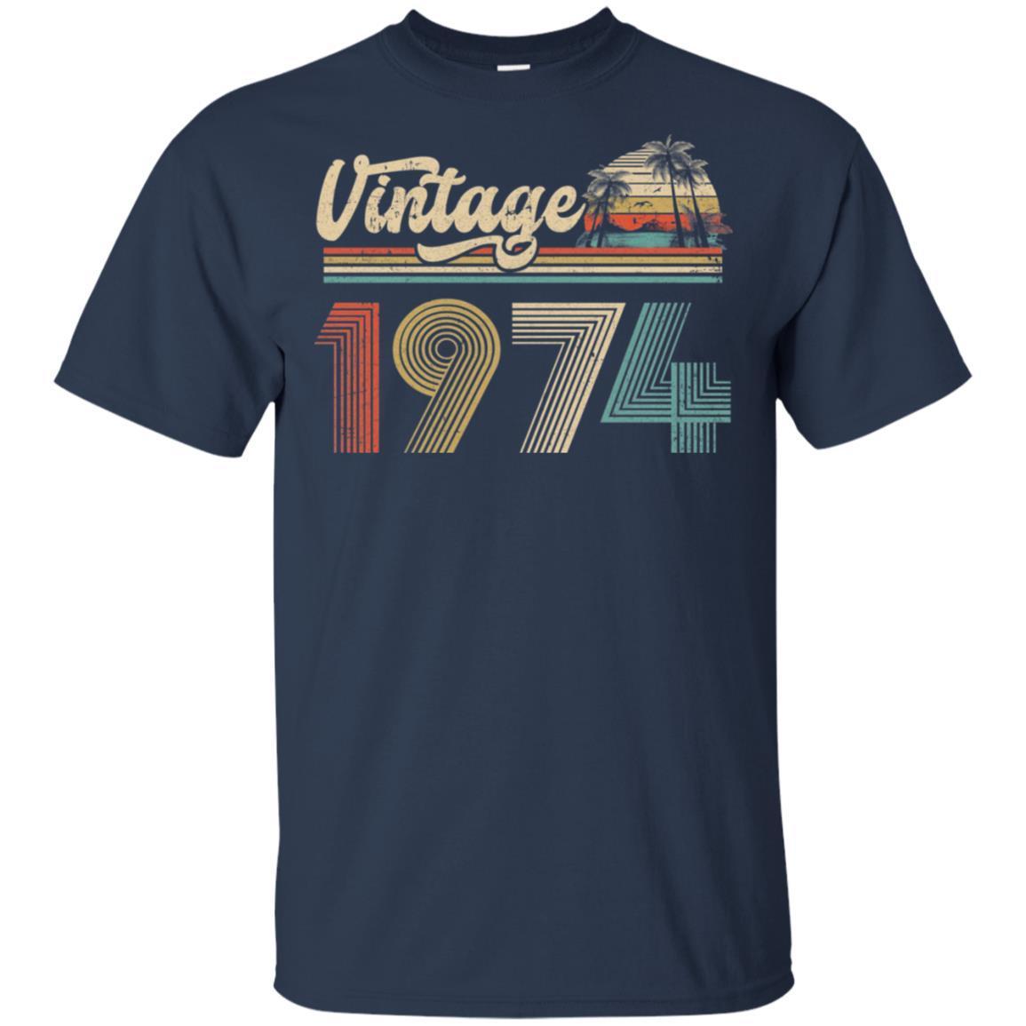 47th Birthday Gift Vintage 1974 Classic-T-Shirt & Hoodie-Classic T-Shirt-Navy